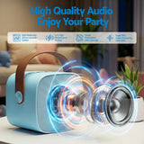 Bluetooth Speakers: Alpha Mini Portable Karaoke Machine for Adults Kids with 2 Wireless Microphones