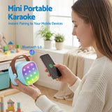 Bluetooth Speakers: Alpha Mini Portable Karaoke Machine for Adults Kids with 2 Wireless Microphones