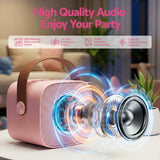 Bluetooth Speakers: Alpha Mini Portable Karaoke Machine for Adults Kids with 2 Wireless Microphones