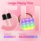 Bluetooth Speakers: Alpha Mini Portable Karaoke Machine for Adults Kids with 2 Wireless Microphones