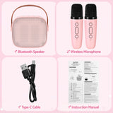 Bluetooth Speakers: Alpha Mini Portable Karaoke Machine for Adults Kids with 2 Wireless Microphones