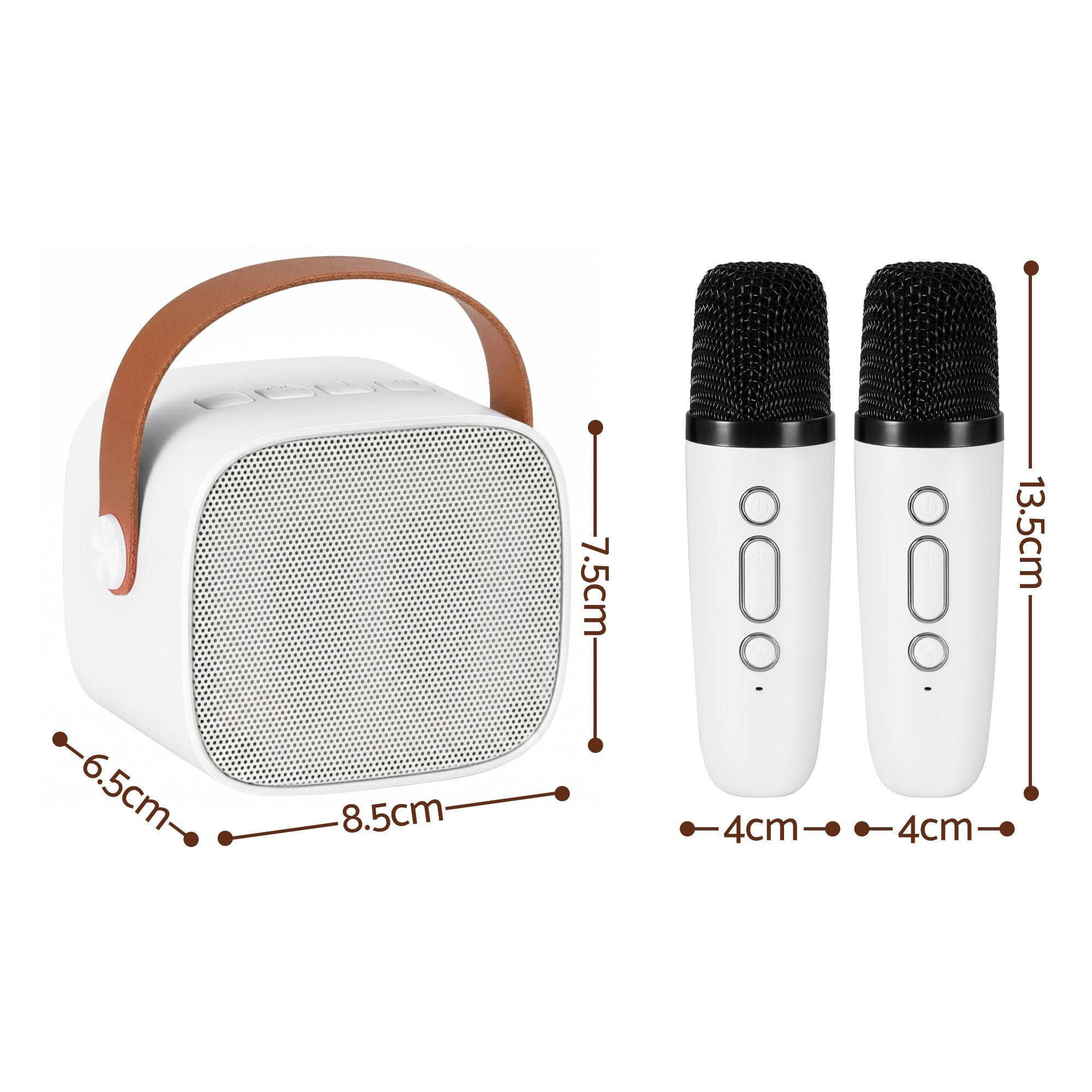 Alpha Mini Portable Karaoke Machine for Adults Kids with 2 Wireless Microphones
