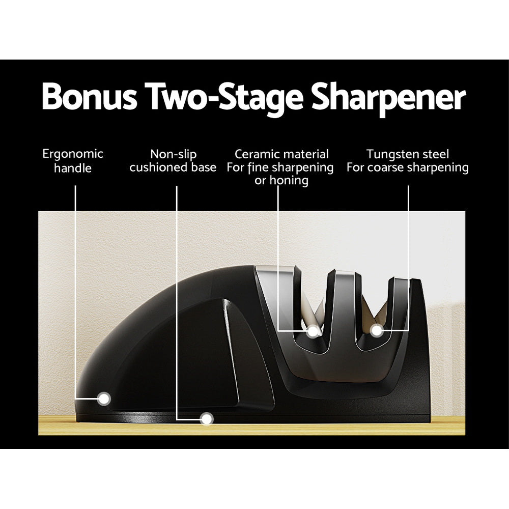 Kitchen Knives: 5-Star Chef 7PCS Kitchen Knife Set Stainless Steel Non-stick with Sharpener