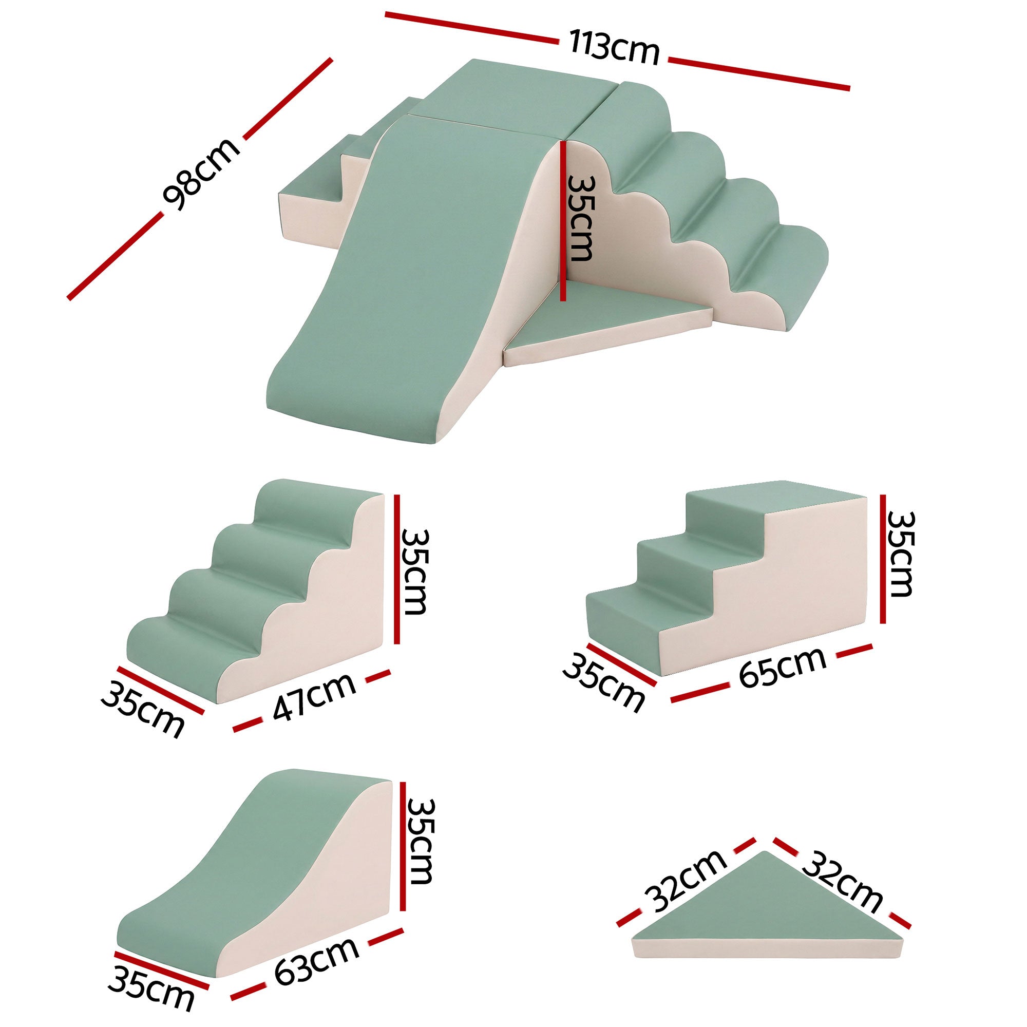 Activity Toys: Keezi Kids Climbing Blocks 4-Piece Foam Toddler Playset Soft Indoor Climbing Toy Rocker