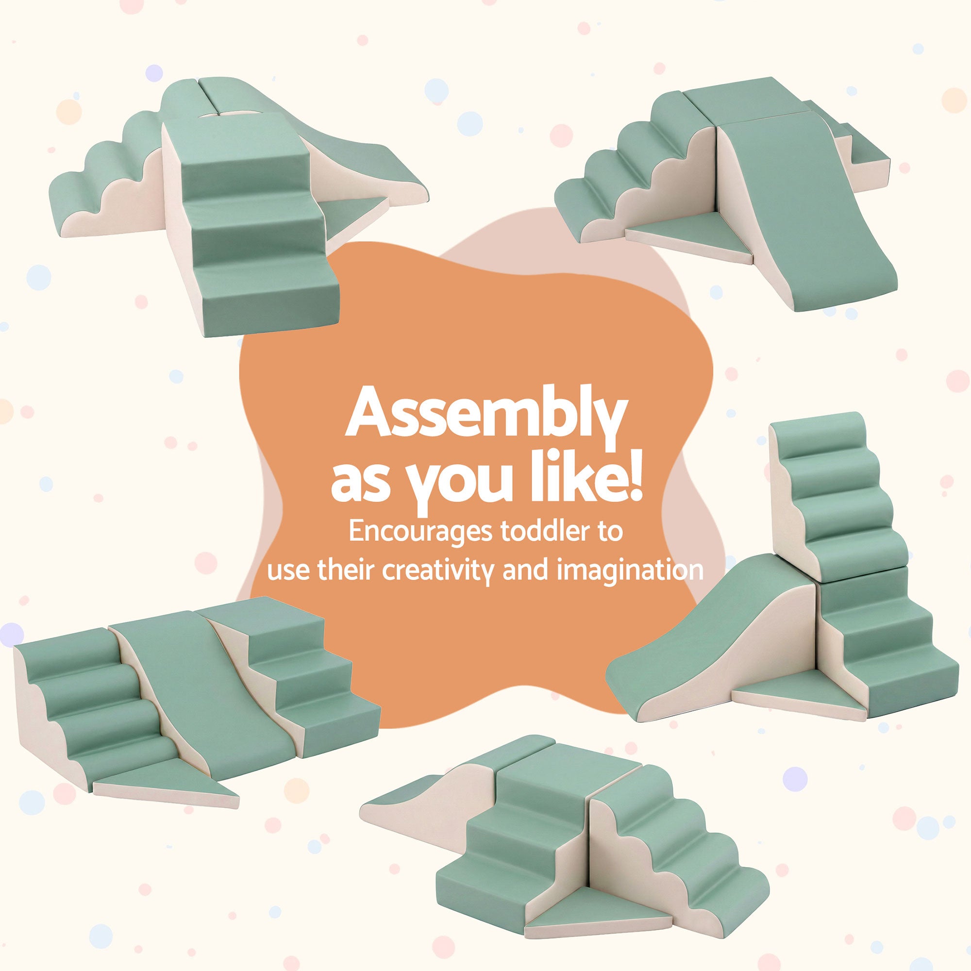 Activity Toys: Keezi Kids Climbing Blocks 4-Piece Foam Toddler Playset Soft Indoor Climbing Toy Rocker