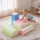 Activity Toys: Keezi Kids Climbing Blocks 5-Piece Foam Toddler Playset Soft Indoor Climbing Toy Rocker