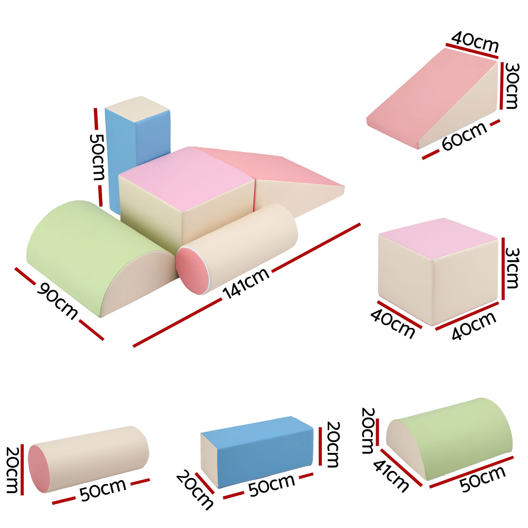 Activity Toys: Keezi Kids Climbing Blocks 5-Piece Foam Toddler Playset Soft Indoor Climbing Toy Rocker