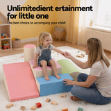 Activity Toys: Keezi Kids Climbing Blocks 5-Piece Foam Toddler Playset Soft Indoor Climbing Toy Rocker