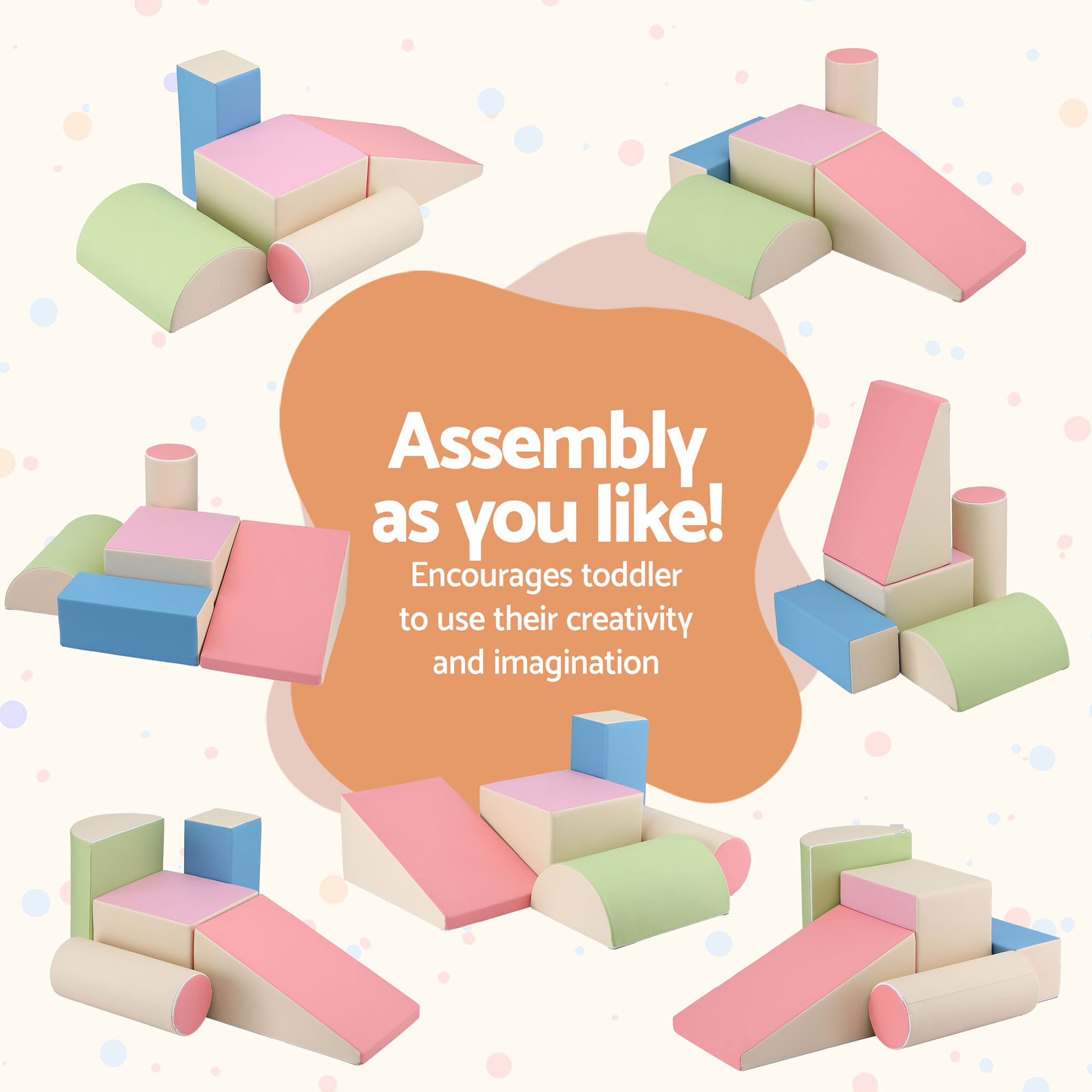 Activity Toys: Keezi Kids Climbing Blocks 5-Piece Foam Toddler Playset Soft Indoor Climbing Toy Rocker