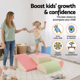 Activity Toys: Keezi Kids Climbing Blocks 5-Piece Foam Toddler Playset Soft Indoor Climbing Toy Rocker