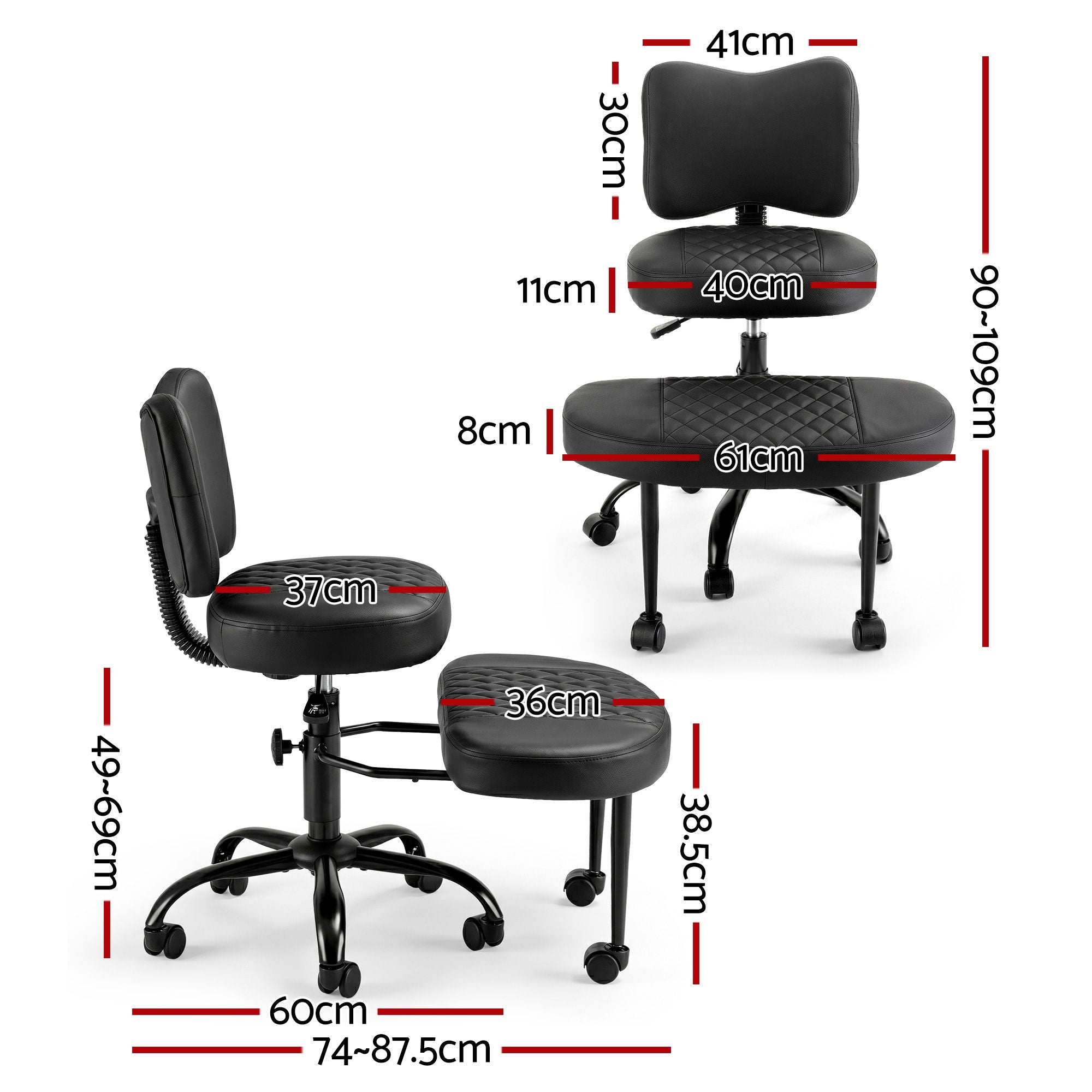 Artiss Cross Legged Kneeling Chair Adjustable Meditation Ergonomic Office Seat