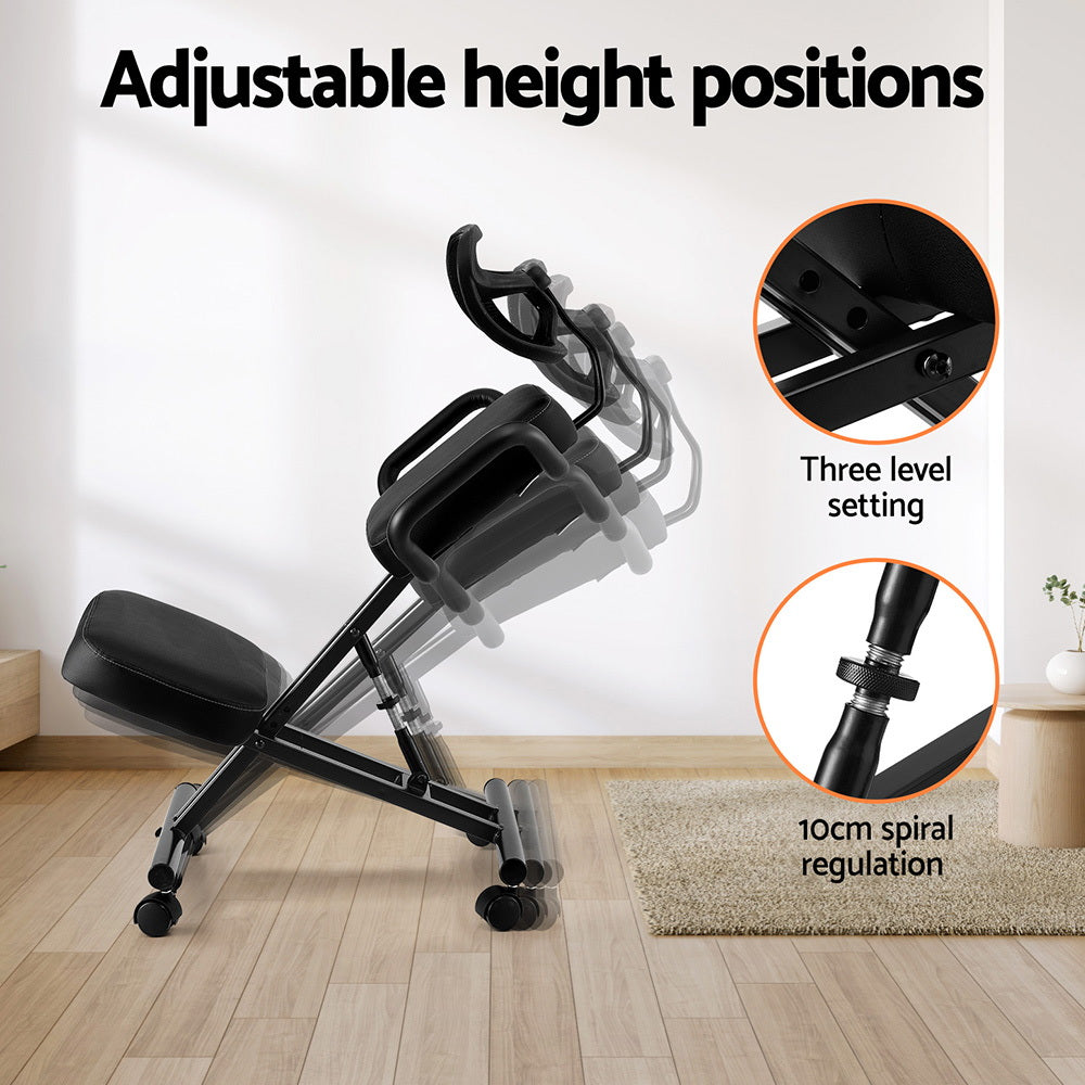 Office & Desk Chairs: Artiss Kneeling Chair Ergonomic Office Home Knee Seat Posture Back Stretch Rest