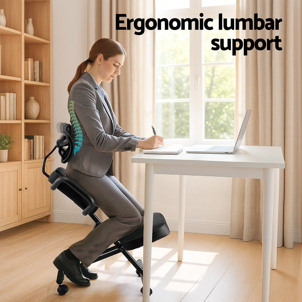 Office & Desk Chairs: Artiss Kneeling Chair Ergonomic Office Home Knee Seat Posture Back Stretch Rest