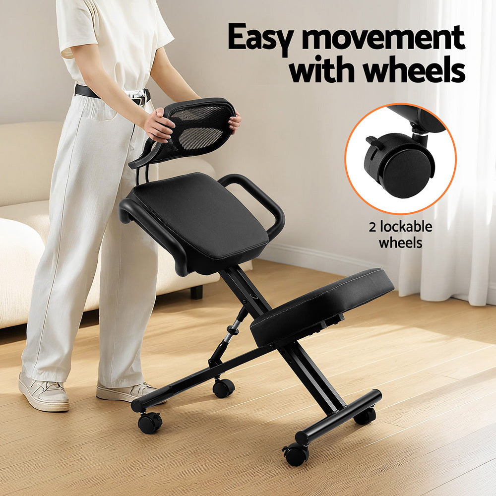 Office & Desk Chairs: Artiss Kneeling Chair Ergonomic Office Home Knee Seat Posture Back Stretch Rest