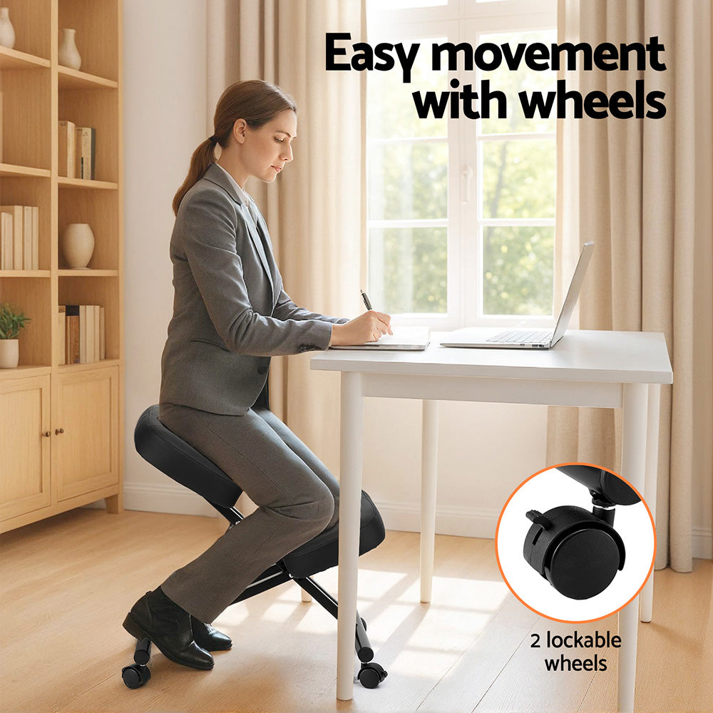 Office & Desk Chairs: Artiss Kneeling Chair Ergonomic Office Chairs Home Knee Seat Posture Stretch Rest