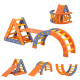 Activity Toys: Keezi Kids Climbing Frame Set With Slide Indoor Outdoor Toddler Toys Pikler Triangle Climber With Arch