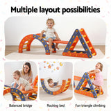 Activity Toys: Keezi Kids Climbing Frame Set With Slide Indoor Outdoor Toddler Toys Pikler Triangle Climber With Arch