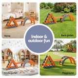 Activity Toys: Keezi Kids Climbing Frame Set With Slide Indoor Outdoor Toddler Toys Pikler Triangle Climber With Arch