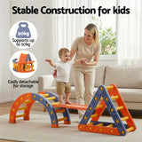 Activity Toys: Keezi Kids Climbing Frame Set With Slide Indoor Outdoor Toddler Toys Pikler Triangle Climber With Arch