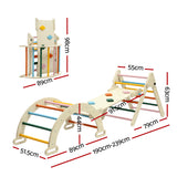 Activity Toys: Keezi Kids Triangle Climbing Toys Set With Slide Indoor Outdoor Toddler Toys Pikler Climber With Arch