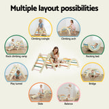 Activity Toys: Keezi Kids Triangle Climbing Toys Set With Slide Indoor Outdoor Toddler Toys Pikler Climber With Arch