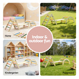 Activity Toys: Keezi Kids Triangle Climbing Toys Set With Slide Indoor Outdoor Toddler Toys Pikler Climber With Arch