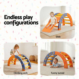 Activity Toys: Keezi Kids Climbing Frame Set With Slide Indoor Outdoor Toddler Toys Pikler Arch Climber