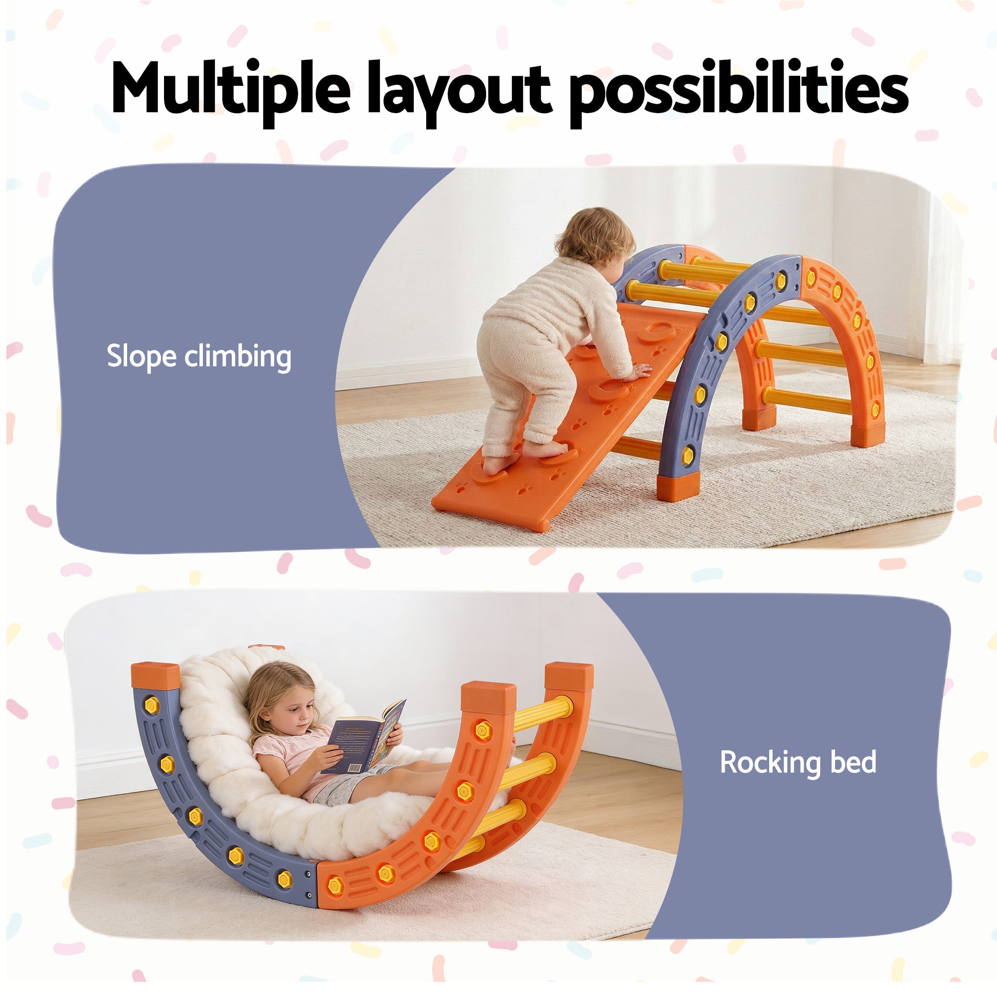 Activity Toys: Keezi Kids Climbing Frame Set With Slide Indoor Outdoor Toddler Toys Pikler Arch Climber