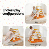 Activity Toys: Keezi Kids Climbing Frame Set With Slide Indoor Outdoor Toddler Toys Pikler Triangle Climber