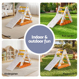 Activity Toys: Keezi Kids Climbing Frame Set With Slide Indoor Outdoor Toddler Toys Pikler Triangle Climber