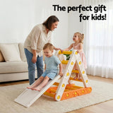 Activity Toys: Keezi Kids Climbing Frame Set With Slide Indoor Outdoor Toddler Toys Pikler Triangle Climber