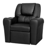 Kid's Tables, Chairs & Seats: Keezi Kids Recliner Chair PU Leather Sofa Lounge Couch Children Armchair Black