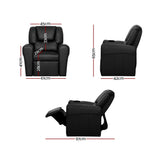 Kid's Tables, Chairs & Seats: Keezi Kids Recliner Chair PU Leather Sofa Lounge Couch Children Armchair Black