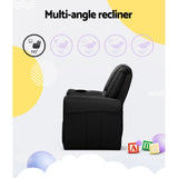 Kid's Tables, Chairs & Seats: Keezi Kids Recliner Chair PU Leather Sofa Lounge Couch Children Armchair Black