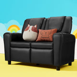 Office & Desk Chairs: Keezi Kids Recliner Chair Double PU Leather Sofa Lounge Couch Armchair Black