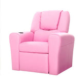 Kid's Tables, Chairs & Seats: Keezi Kids Recliner Chair PU Leather Sofa Lounge Couch Children Armchair Pink