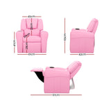 Kid's Tables, Chairs & Seats: Keezi Kids Recliner Chair PU Leather Sofa Lounge Couch Children Armchair Pink