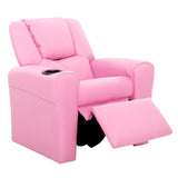 Kid's Tables, Chairs & Seats: Keezi Kids Recliner Chair PU Leather Sofa Lounge Couch Children Armchair Pink