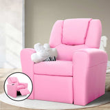 Kid's Tables, Chairs & Seats: Keezi Kids Recliner Chair PU Leather Sofa Lounge Couch Children Armchair Pink