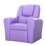 Kid's Tables, Chairs & Seats: Keezi Kids Recliner Chair Purple PU Leather Sofa Lounge Couch Children Armchair