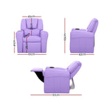 Kid's Tables, Chairs & Seats: Keezi Kids Recliner Chair Purple PU Leather Sofa Lounge Couch Children Armchair
