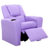 Kid's Tables, Chairs & Seats: Keezi Kids Recliner Chair Purple PU Leather Sofa Lounge Couch Children Armchair