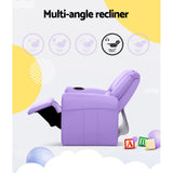 Kid's Tables, Chairs & Seats: Keezi Kids Recliner Chair Purple PU Leather Sofa Lounge Couch Children Armchair