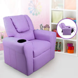Kid's Tables, Chairs & Seats: Keezi Kids Recliner Chair Purple PU Leather Sofa Lounge Couch Children Armchair
