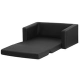 Kid's Tables, Chairs & Seats: Keezi Kids Sofa 2 Seater Children Flip Open Couch PU Leather Armchair Black