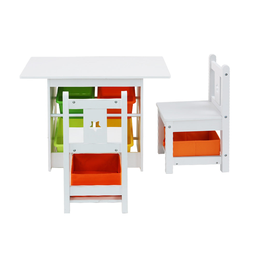 Pretend Play: Keezi 3PCS Kids Table and Chairs Set Children Furniture Play Toys Storage Box
