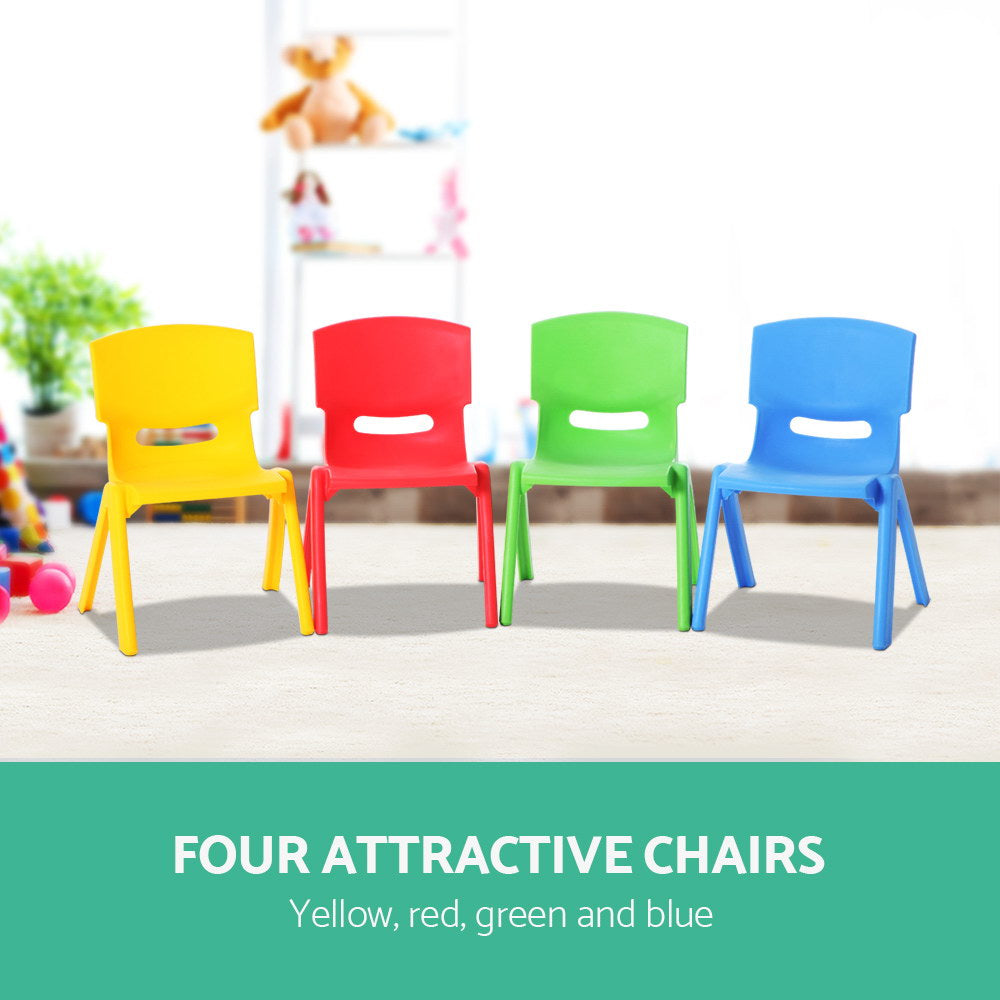 Kid's Tables, Chairs & Seats: Keezi Kids Chairs Set Plastic Set of 4 Activity Study Chair 50KG
