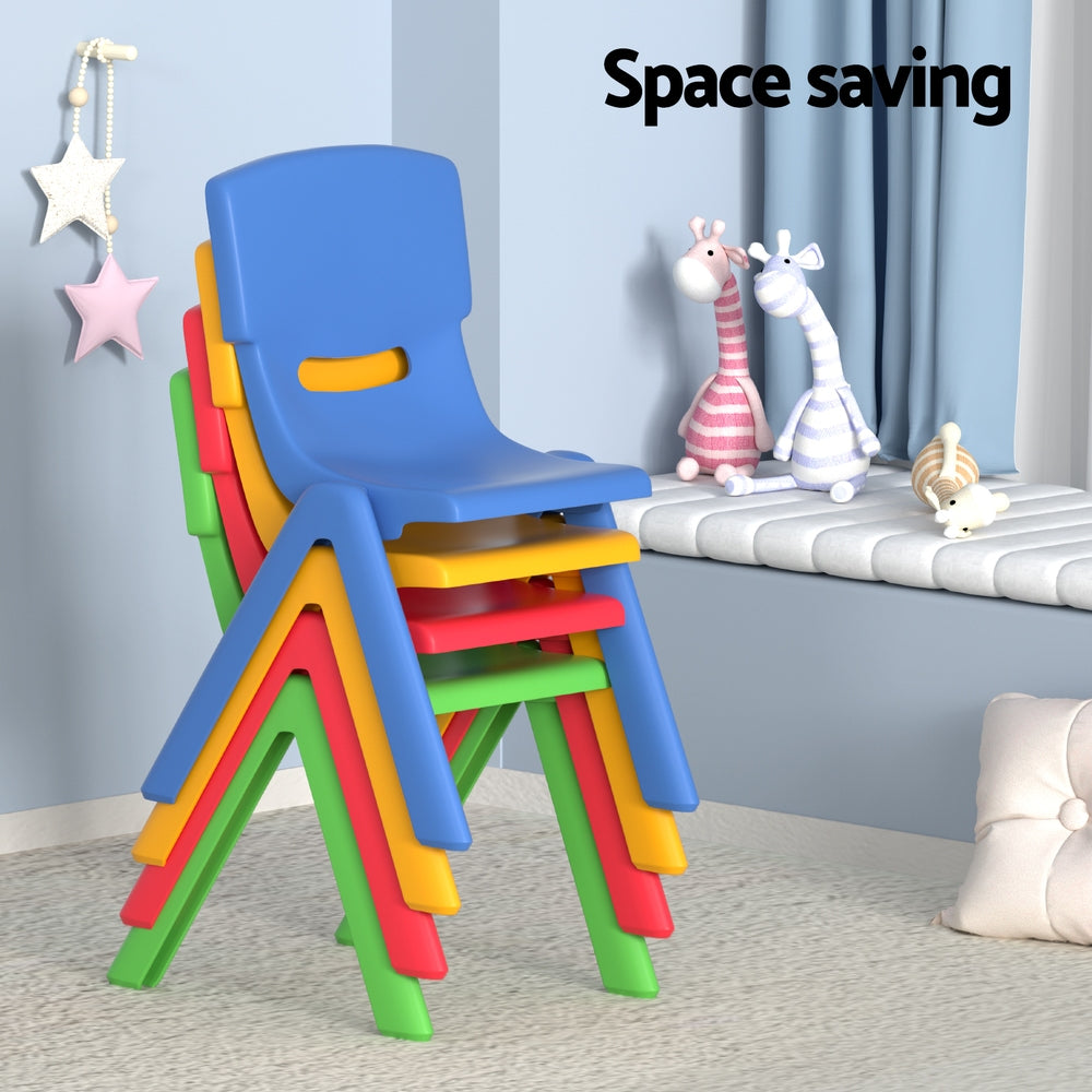 Keezi 5PCS Kids Table and Chairs Set Children Study Desk Furniture Plastic 4 Chairs