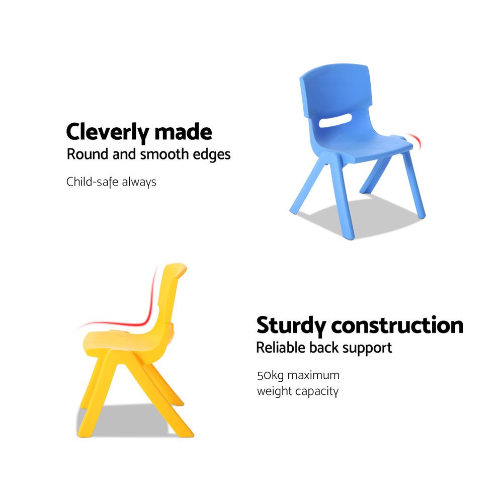 Kid's Desks: Keezi 5PCS Kids Table and Chairs Set Children Study Desk Furniture Plastic 4 Chairs