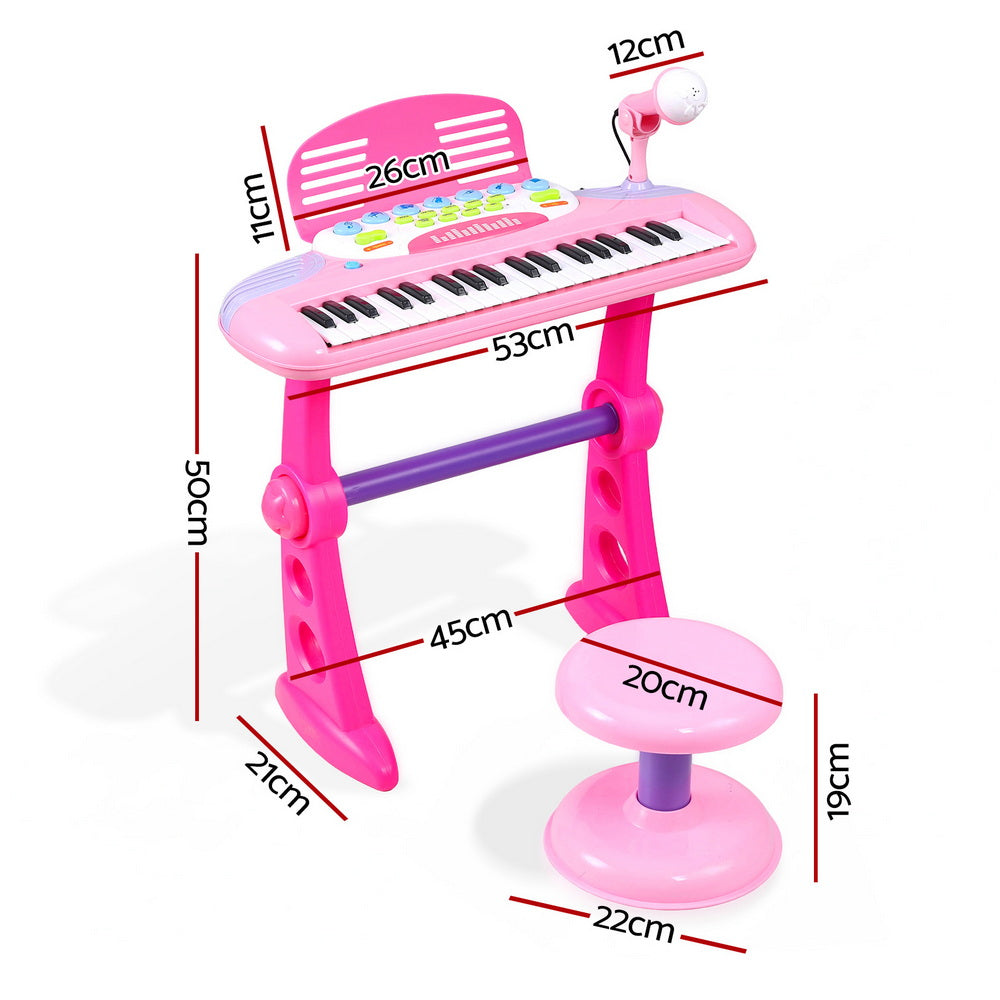 Musical Toys: Keezi Kids Piano Keyboard 37 Keys Electronic Musical Instrument Set w/ Stool Microphone